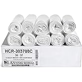 Aluf Plastics High Density Trash Bags, 30 Gallon, 500 Count, 8 Micron (eq), 30" x 37", Clear, for Bathroom, Office, Industrial, Commercial, Janitorial, Municipal, Recycling