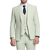 Autrl Mens Suits 3 Piece Slim Fit Suit Casual Suits Set for Men Lightweight Suit Blazer Vest Pants for Summer Wedding