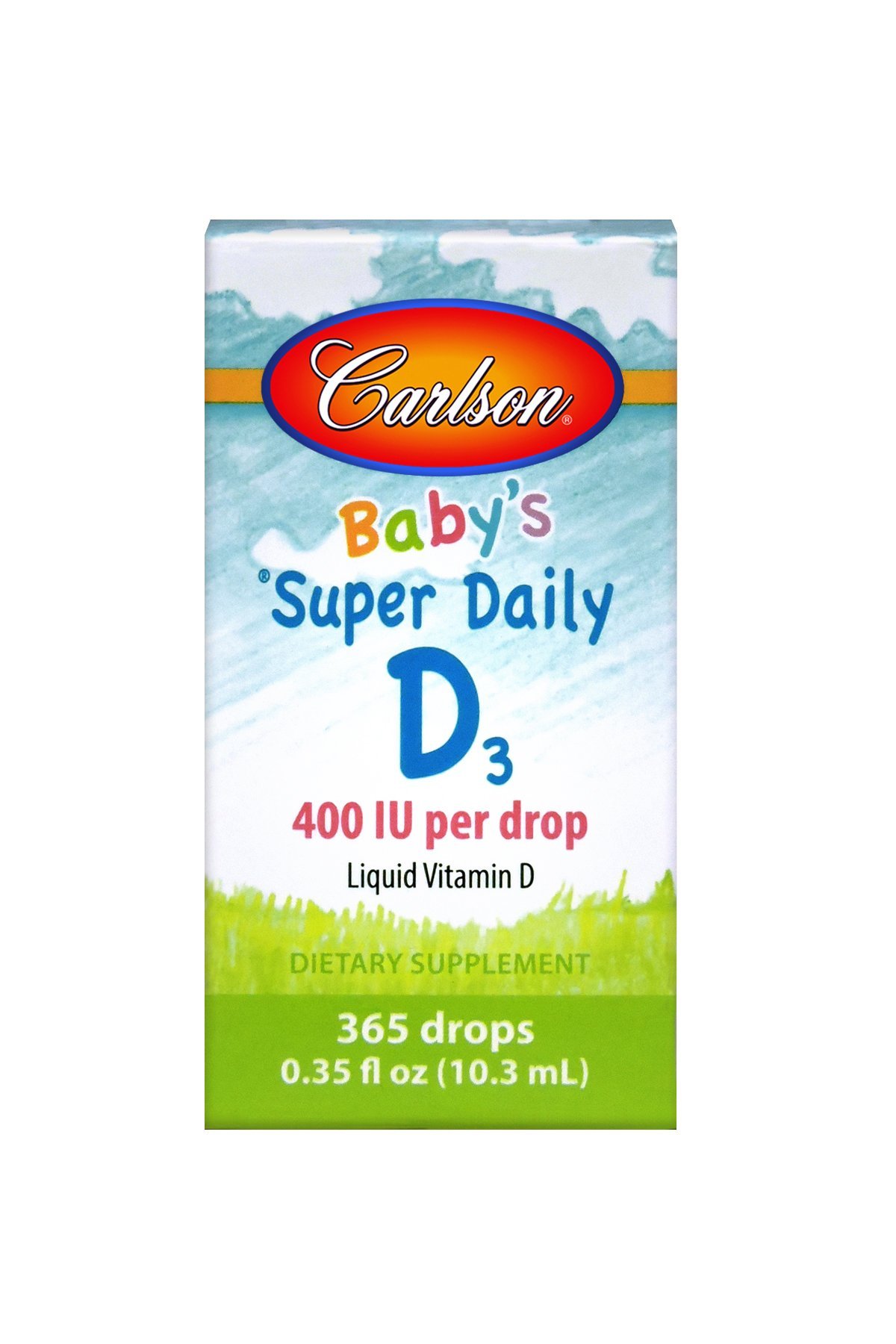 Carlson Baby's Super Daily D3 400 IU (10 mcg), Natural Vitamin D3 Drops