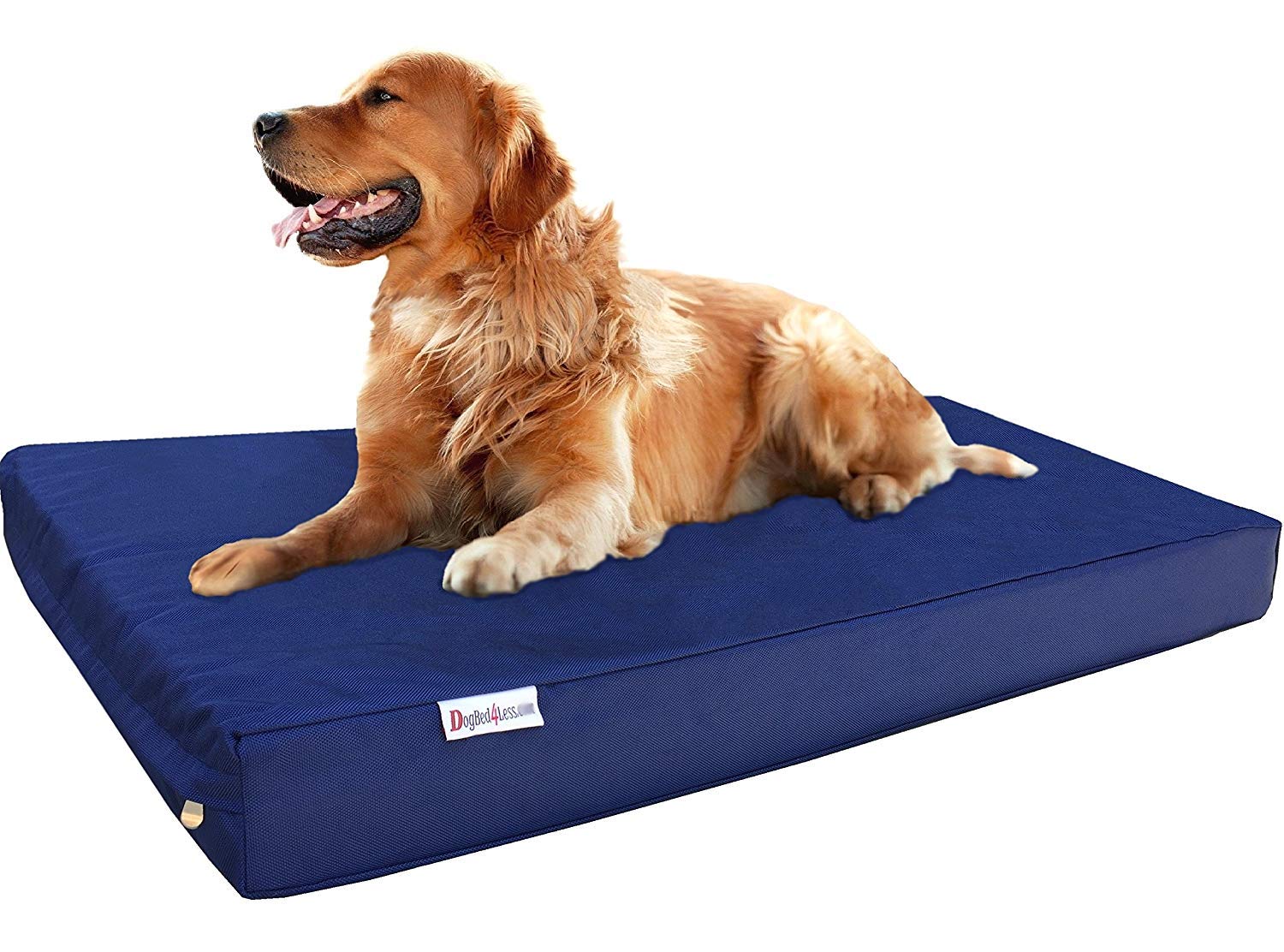 Dogbed4less XL Orthopedic Gel Cooling Memory Foam Dog Bed for Large Pet, Waterproof Liner and 1680 Nylon Navy Blue External Cover, 47X29X4 Inches (Fit 48X30 Crate)