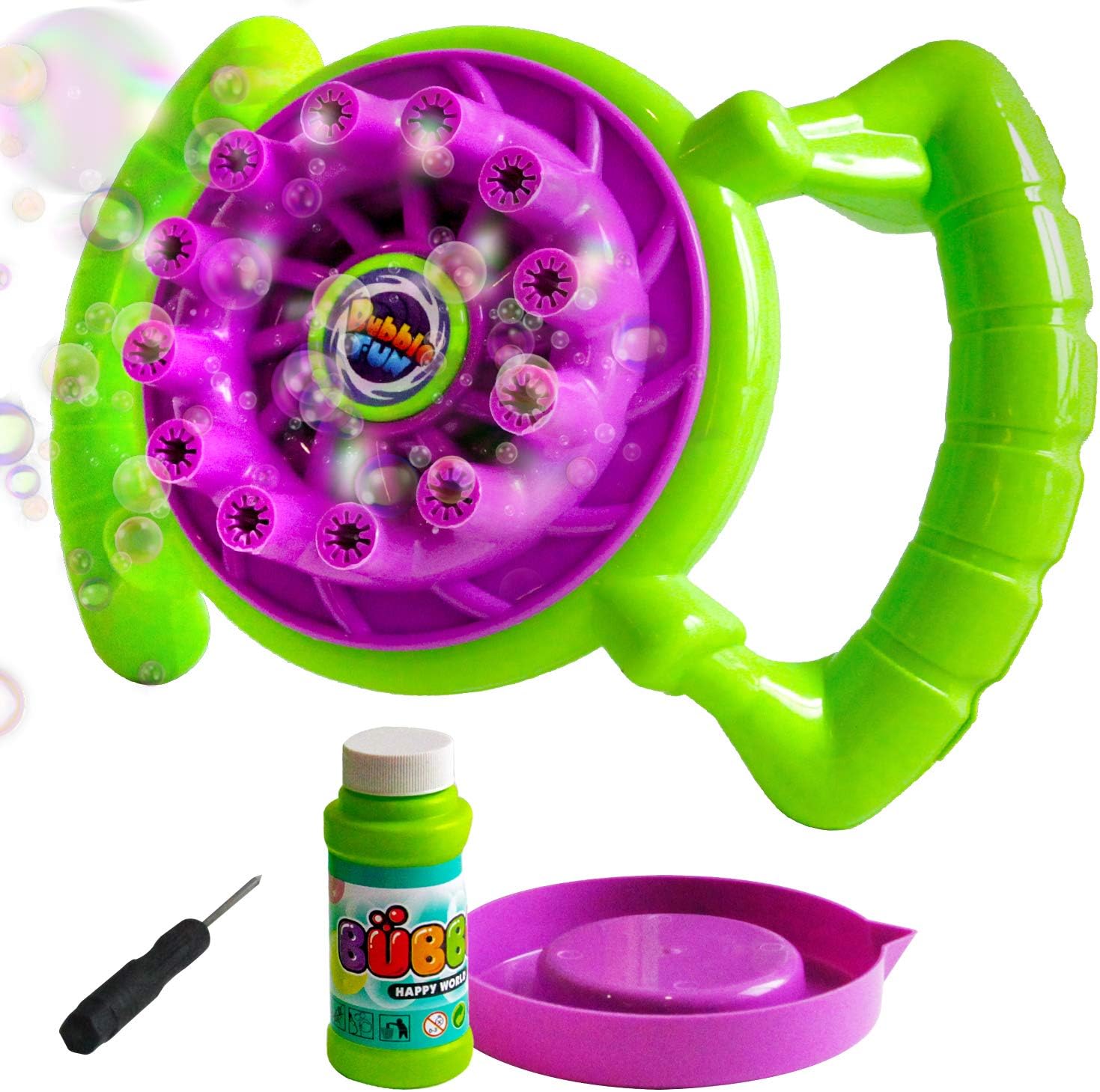 ToyerBee Bubble Machine, Bubble Gun for Kids , Bubble Maker 700+ Per Minute Bubble Blower, Simple to Operate for Parties, Best Bubbles for 1 2 3 4 5 6 Years olds(with 4oz Bubbles Solution, Tray)