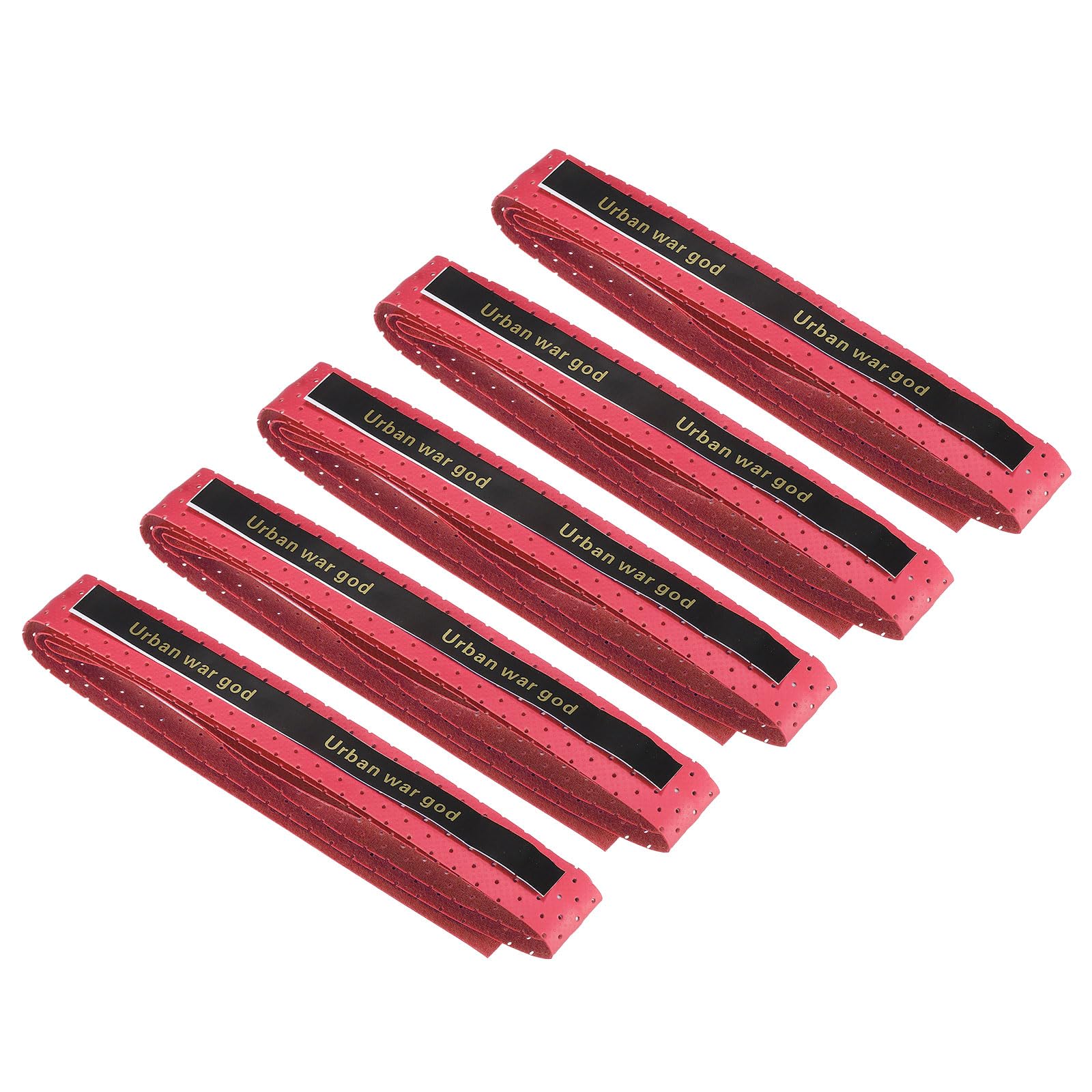 PATIKIL 43.3" Tennis Racket Grip Tape, 5 Pack Anti Slip PU Badminton Overgrip New Racquet Grip Absorbs Sweat Dots Tape with Raised Ridges for Baseball Pickleball Paddle, Red