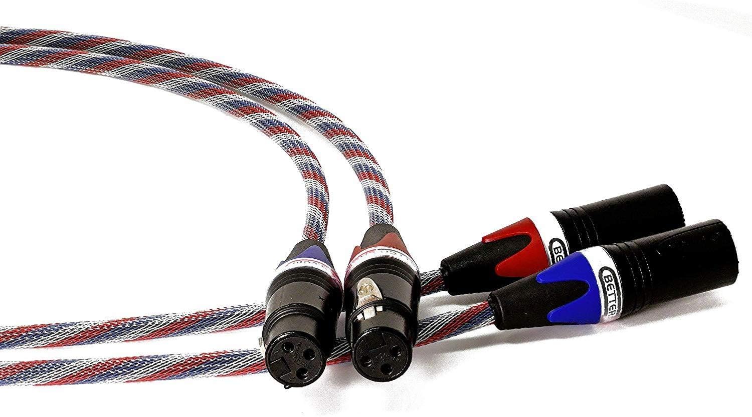Better Cables Silver Serpent Patriot Edition Balanced XLR Audiophile Audio Cables (Pair - 2 Cables) - High-End, High-Performance, Silver/Copper Hybrid, Low-Capacitance - 6 Feet: Home Audio & Theater