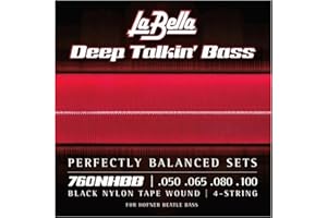 La Bella 760NHBB"Beatle" Bass Black Nylon Tape - 50-100