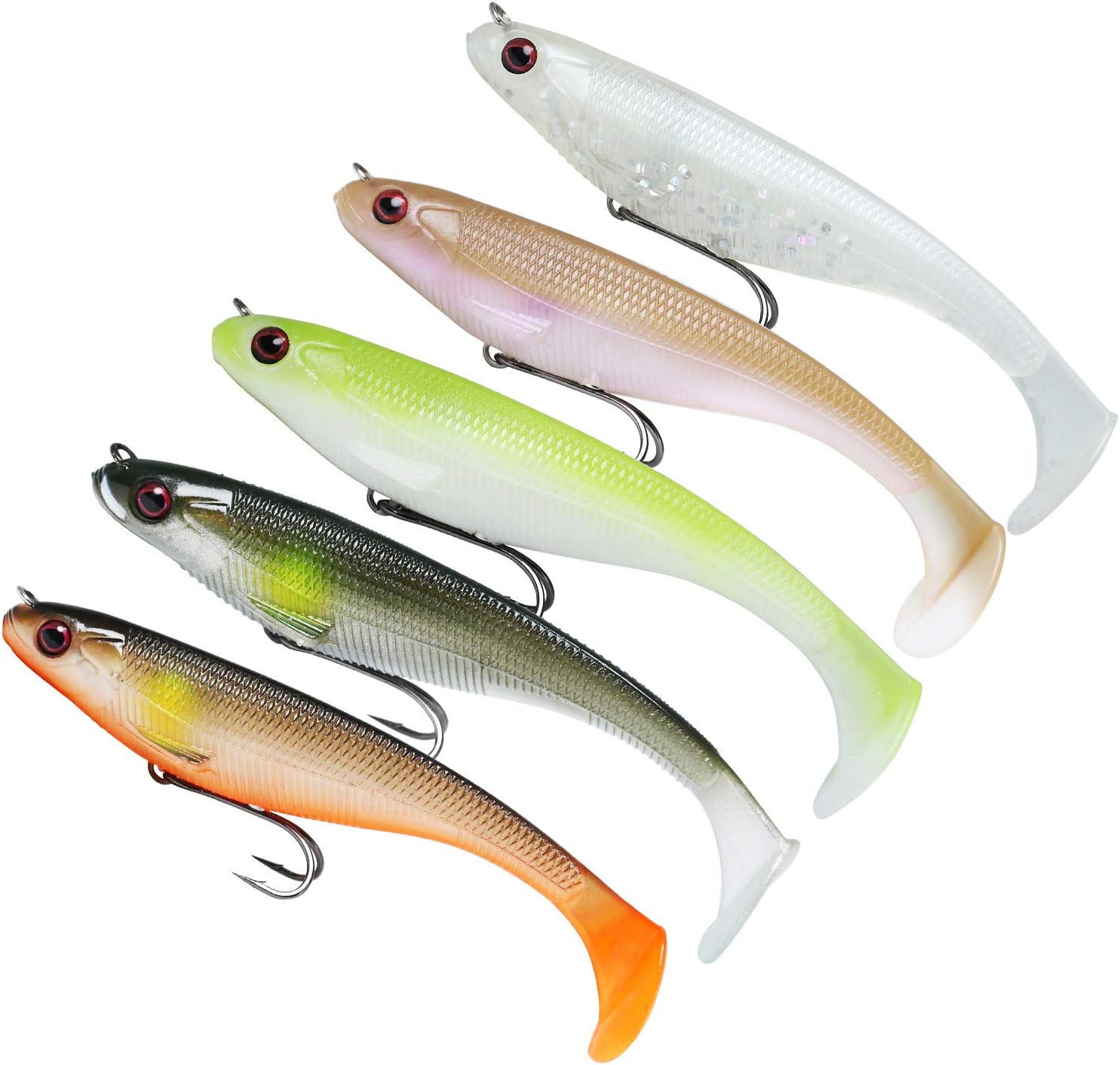 TRUSCED Power Soft Fishing Lures Pre-Rigged BKK Hook, Japan Formula, Slow Sinking, Swimming, Jerking, Freshwater or Saltwater Swimmer for Bass Trout Pike Fishing : Sports & Outdoors