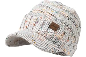 CLOTHIRILY Winter Hats for Women - Thick Warm Stylish Knit Beanie Hat, Soft Stretch Cute Womens Winter Hats with Visor