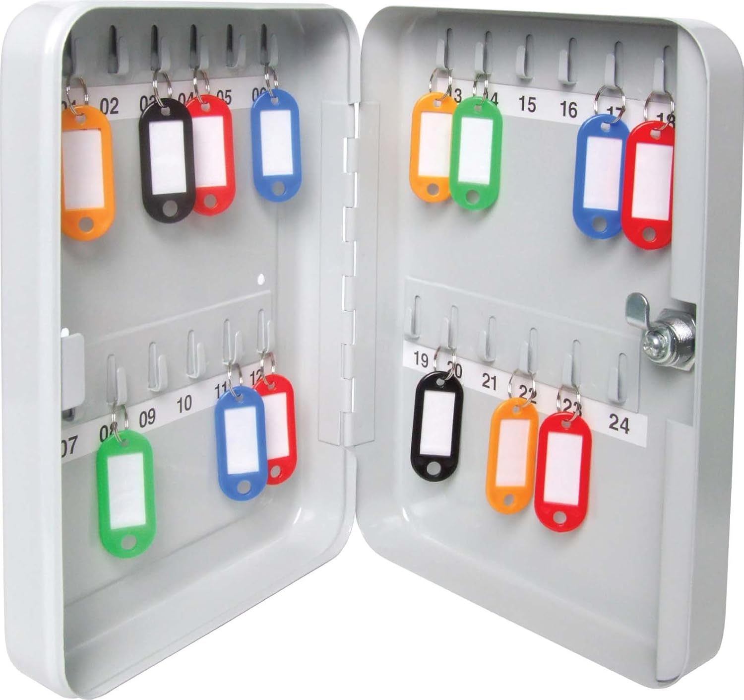 Sterling KC24 24-Hook Key Cabinet, Grey, 250.0 mm*60.0 mm*180.0 mm, 24 hooks