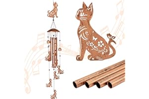 GDNSFIT Cat Wind Chimes for Outside,Metal Windchimes,Cat Gifts for Women/Men,Wind Chime Garden Decor Outdoor,Memorial/Housewarming/Birthday/Festival Gifts,Front Yard Decor