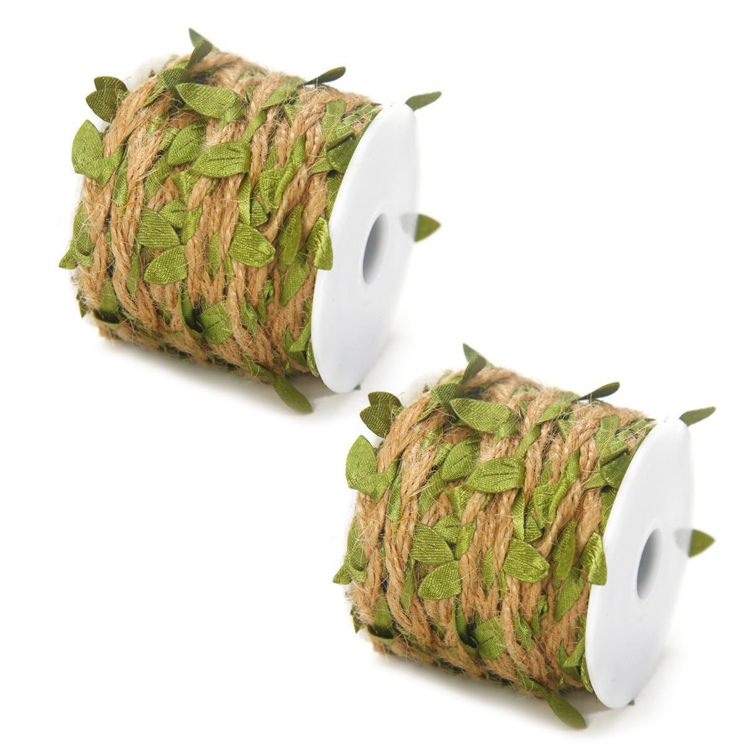 2 Rolls Of Simulated Vines, Garden Hanging Plants, Twine Garland Decorations, Craft Decorative Rattan, Green Leaf Garland