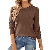 SHEWIN Womens Sweaters 2025 Casual Crewneck Long Sleeve Lightweight Knit Pullover Sweater Tops Fall Clothes