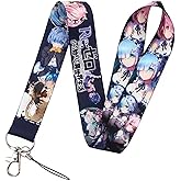 Rem and Ram Twins Re:Zero Re: Zero Starting Life in Another World Re: Life in a different world from zero Anime Manga 17.7" Neck Lanyard Keychain Holder ID Badge Mobile Phone Pin Strap