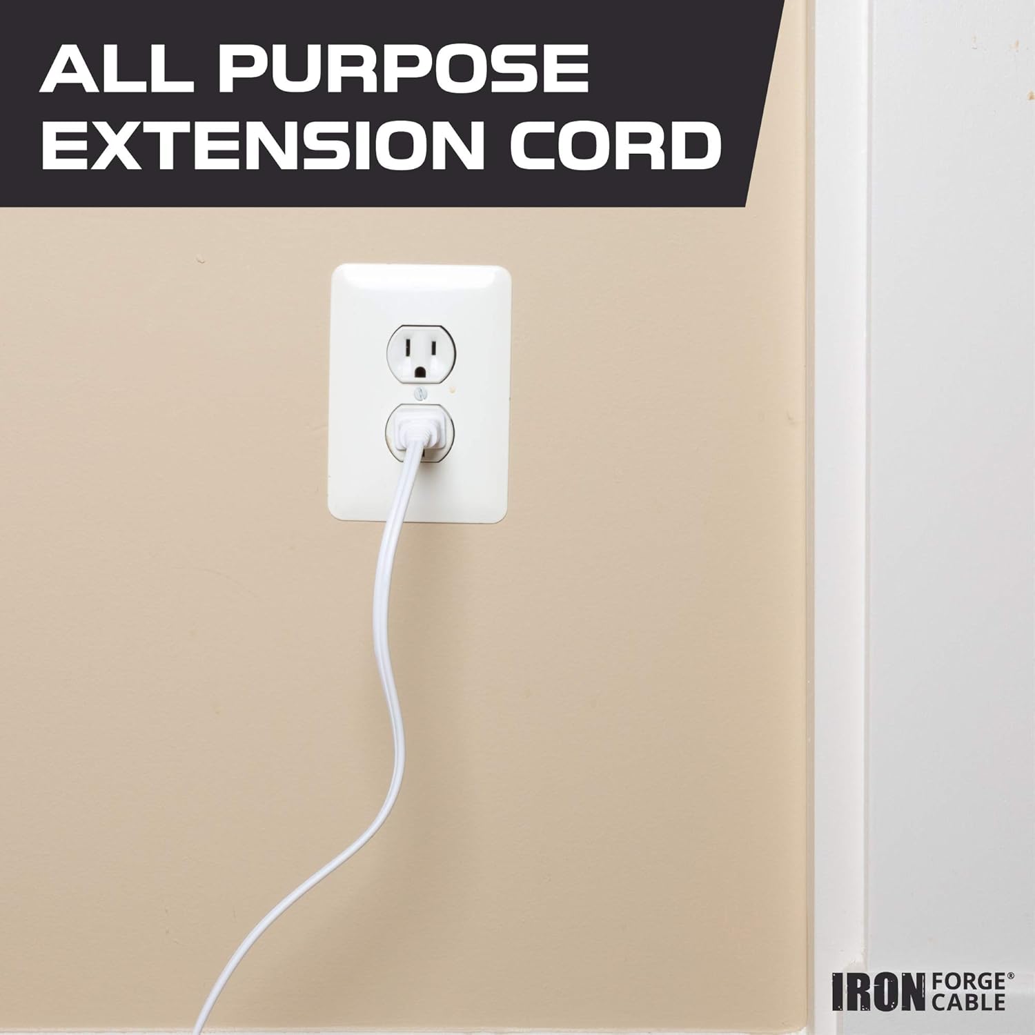 White Extension Cord 3 Pack, 6ft 10ft & 15ft - 16/2 Durable Electrical Cable: Home Audio & Theater