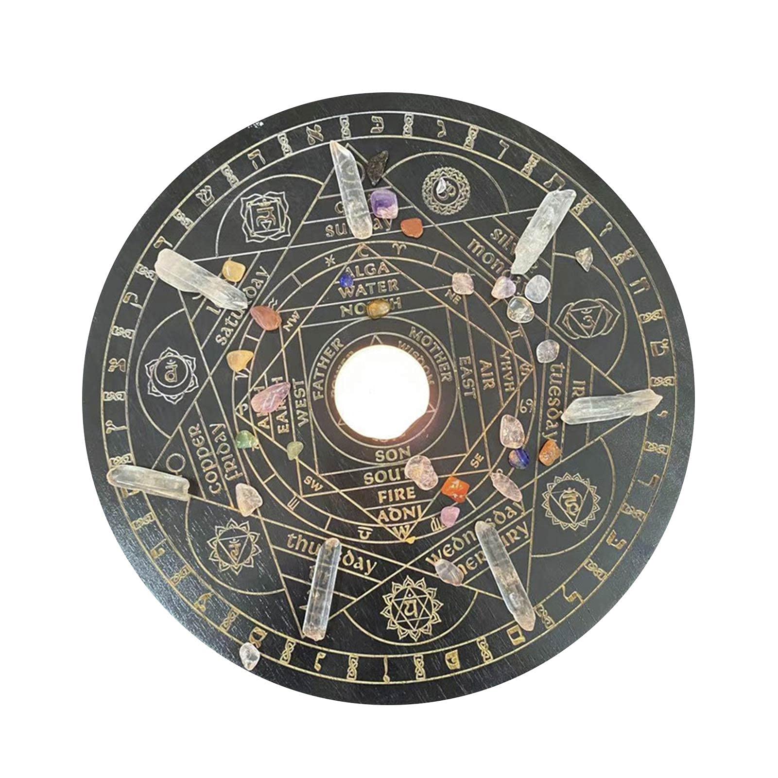 Welltobuy Star Pendulum Board Divination Pendulum Board Wooden Carven Board Perfect For Reiki, Dowsing, Divination Readings