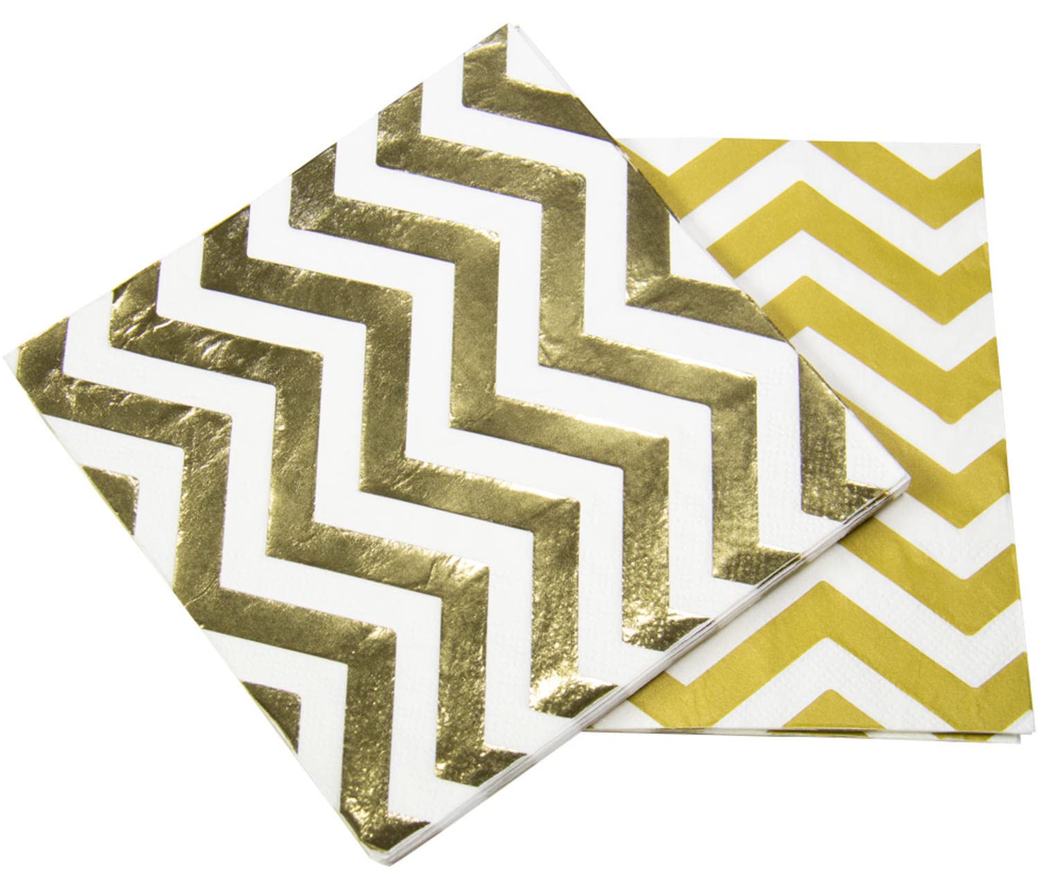 Folat - Gold coloured Metallic Napkins Zigzag - 33x33 cm - 20 pieces