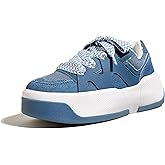 LUCKY STEP Women’s Platform Fashion Sneakers Lace up Casual Faux Leather Comfortable Thick Sole Tennis Walking Shoes