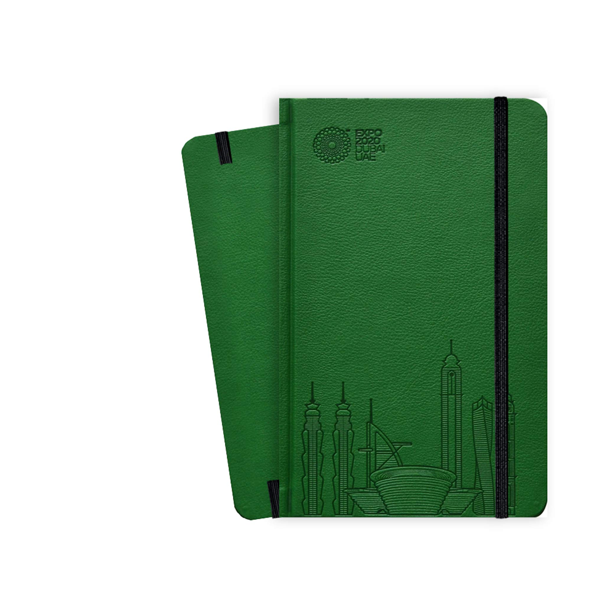 Expo 2020 Dubai A5 Note Book Dubai Skyline Green - 13.5 x 21 x 1.4 cm