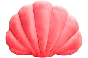 DOBUONO Seashell Throw Pillow,Shell Pillow Aesthetic Pillows Ocean Pillows Seashell Shaped Accent Beachy Pillows,Coastal Decor for Bedroom (Pink, 13x10)