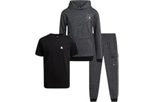 RBX Boys Sweatpants Set - 3 Piece Fleece Pullover Boys Hoodies Athletic Shirt and Kids Sweatpants Activewear Set (2T-12)