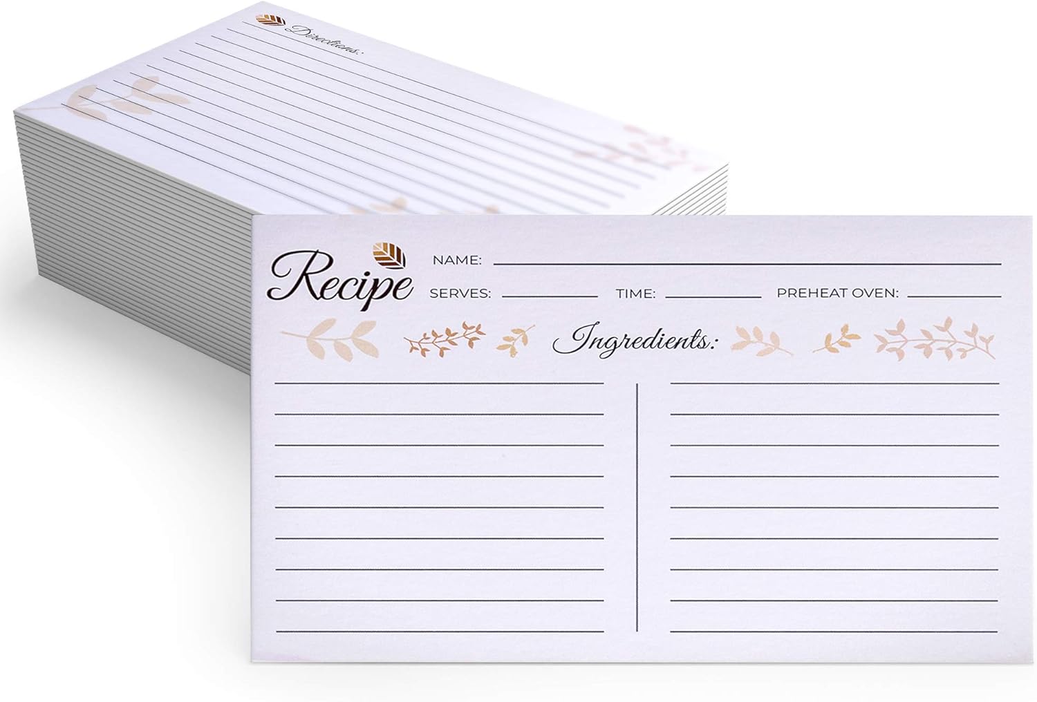 4x6 Recipe Cards Double Sided - Thick Recipe Card with Plenty of Writing Space - Set of 50 Blank Recipe Cards - Ideal Recipe Cards for Bridal Shower, Weddings, Graduation and Mother's Day