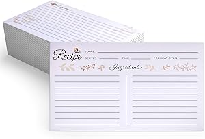 4x6 Recipe Cards Double Sided - Thick Recipe Card with Plenty of Writing Space - Set of 50 Blank Recipe Cards - Ideal Recipe Cards for Bridal Shower, Weddings, Graduation and Mother's Day