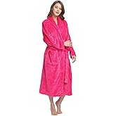 HEARTNICE Womens Fleece Robes, Soft Plush Long Bathrobe, Thick Kimono Robes for Womens, Warm House Coat