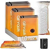 Vacuum Storage Bags for Travel & Home - Space Saver Compression Packing Bags Set for Clothes, Blankets & Seasonal Storage, Small (2), Medium (4), Large (4) (Orange,10-Pack Combo)