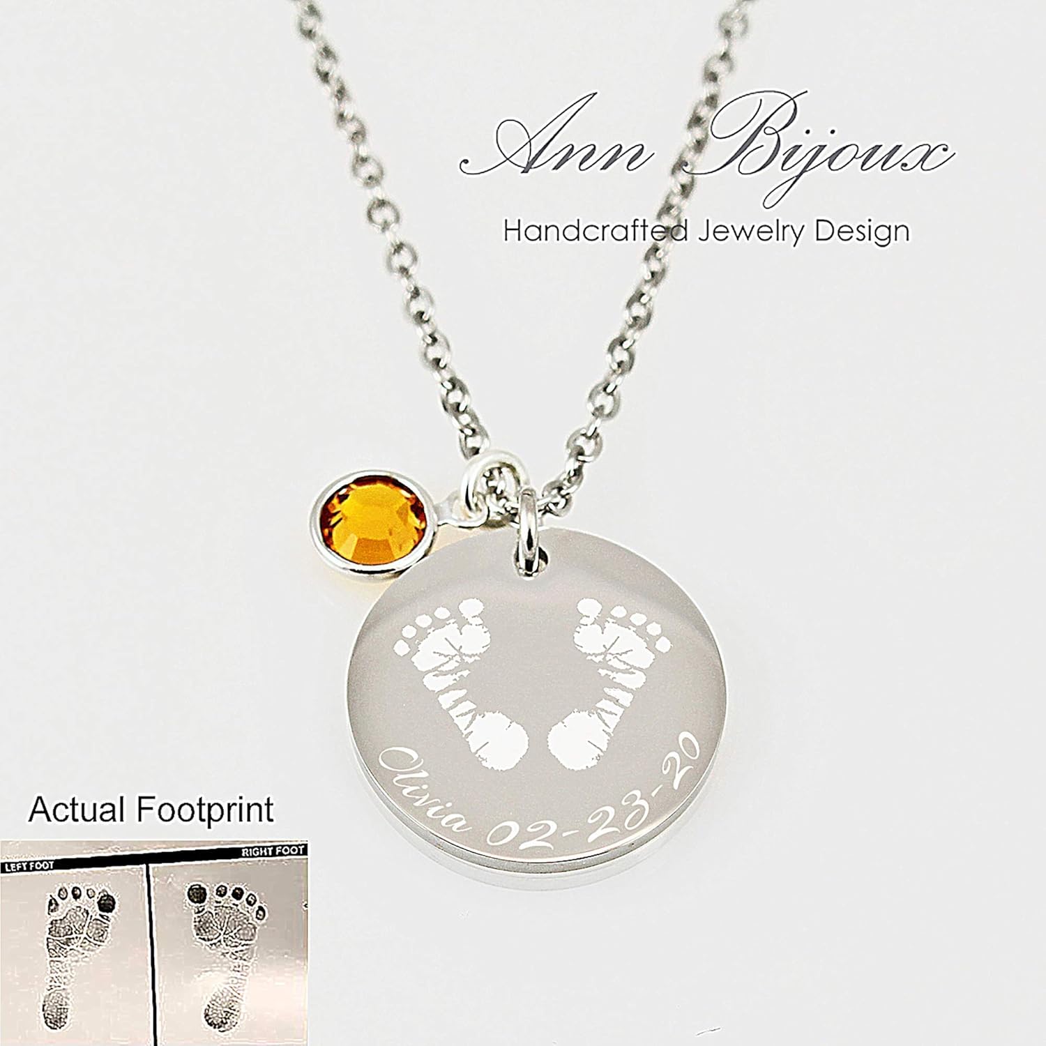 personalized footprint necklace