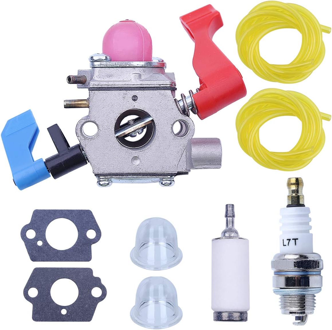 Adefol Carburetor gasket Fuel Filter Line spark plug for WT-606 WT-784 C1Q-W11G Poulan Weed Eater Craftsman B1750 B1750LE BV1650 BV1800 BV1800LE Leaf Blower 530071775 - Image 4