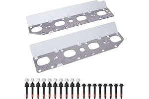 FILTERUP 5.7 Exhaust Manifold Gasket Kit with Studs Bolts Nuts Compatible with Ram 1500 2500, Dodge Charger, Challenger, Jeep, 300C 2009-2020 V8 Engines Replace# MS97083 03309 (Left & Right)