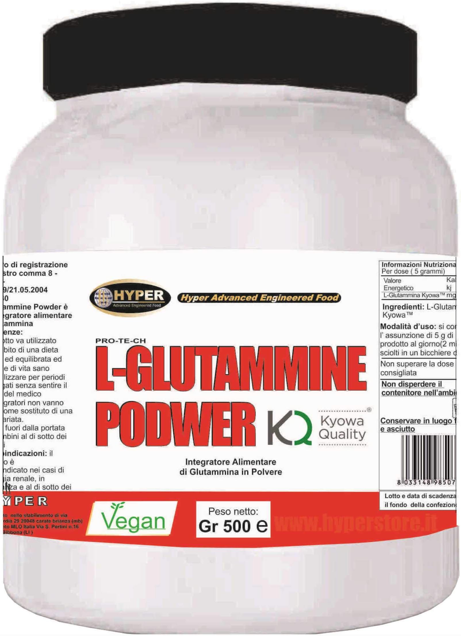 Glutamine in Powder Form | 1000 gr | L-Glutamine - Food Supplement Based on Pura L-Glutamine Kyowa Quality ™ | Promotes Muscle Growth | Promotes Muscle Recovery