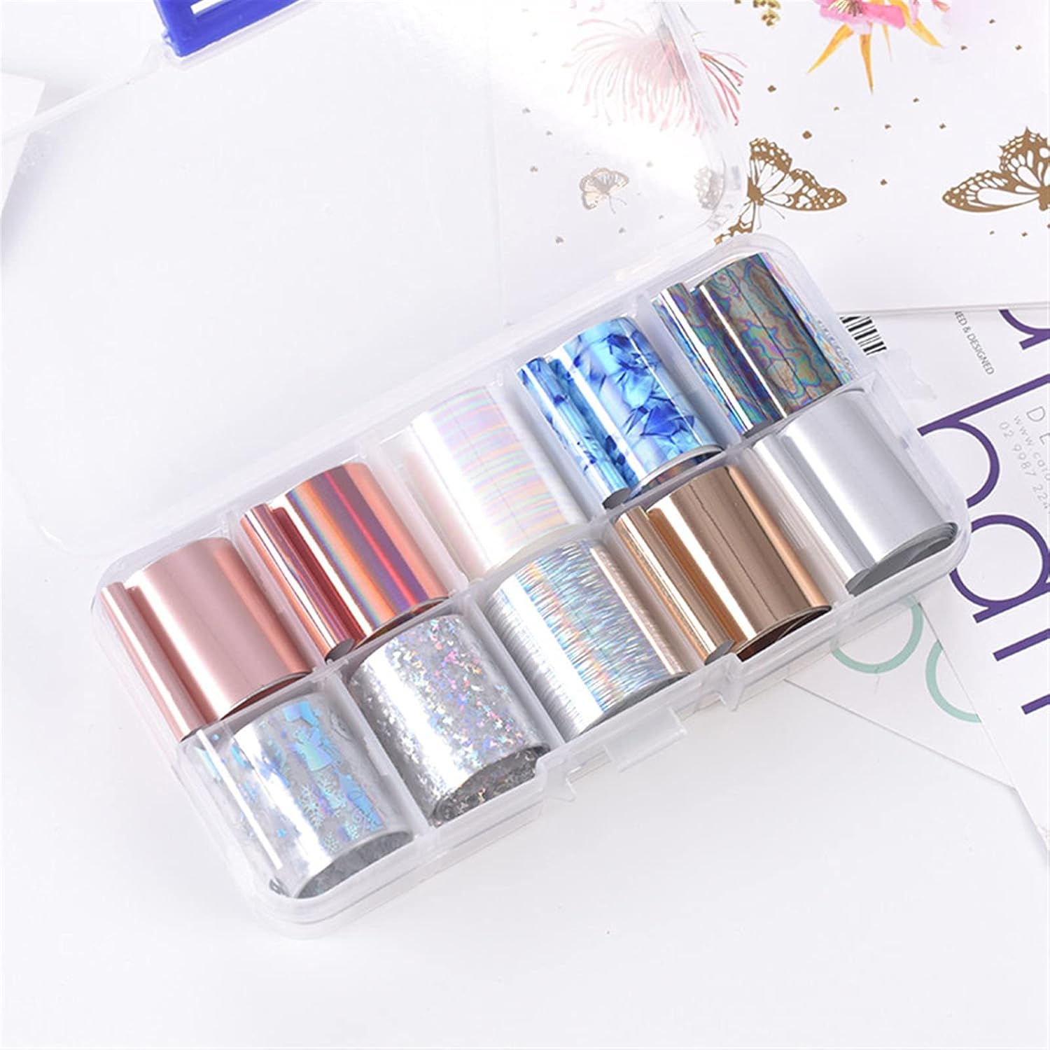Nail Sticker, 7 Set Accessories Wraps Adhesive Decals Nails Decoration Holographic Nail Transfer Starry Paper (Color : 7set): Home & Kitchen