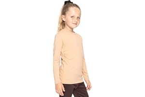 STRETCH IS COMFORT Youth Girls Oh So Soft Long Sleeve Crew Neck Top | Sizes 2-16 | Essential Basics