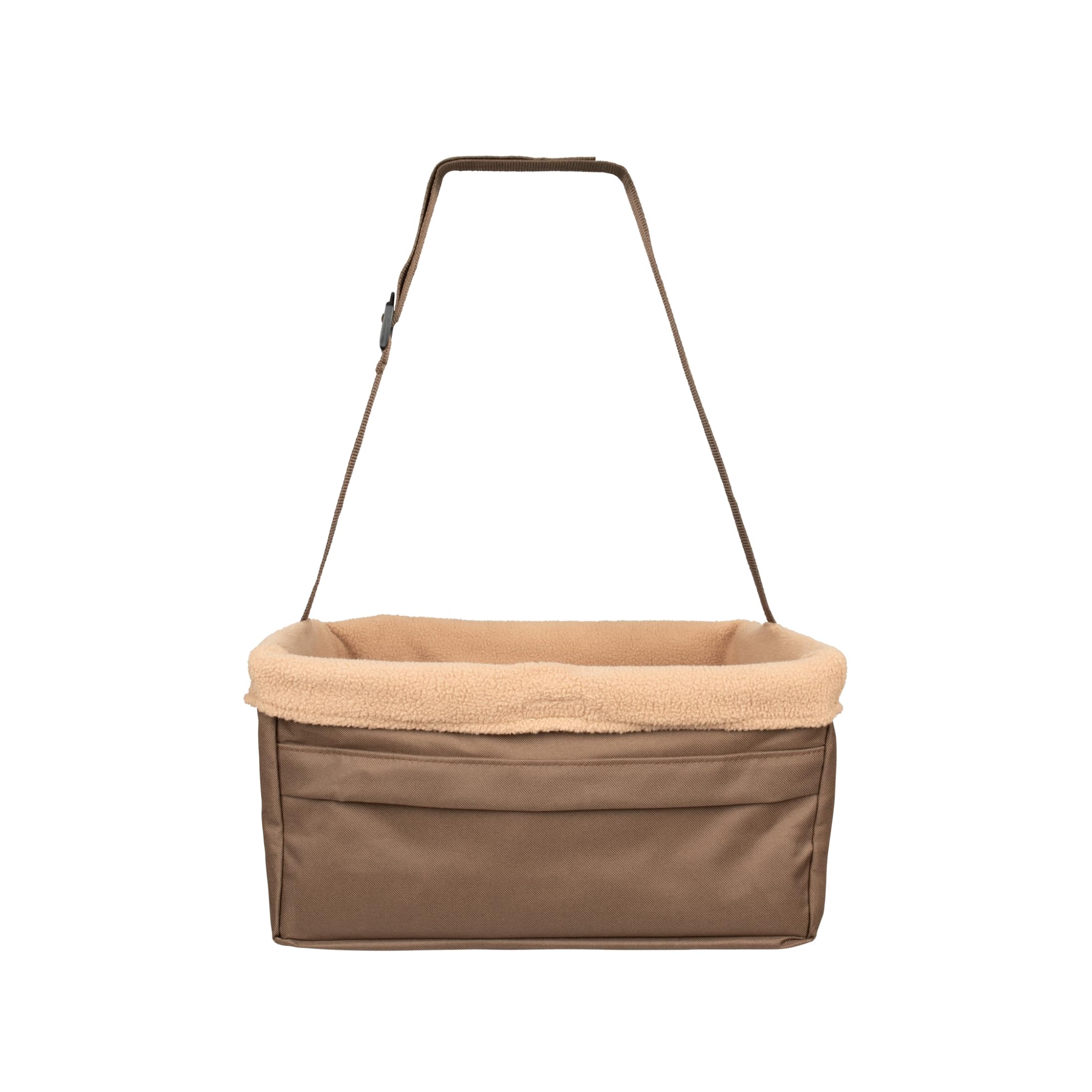 PetSafe Happy Ride Booster Seat - Dog Booster Seat for Cars, Trucks and 4X4s - Easy-to-Adjust Strap - Durable Fleece Liner is Machine-washable and Easy to Clean - Brown - Up To 5.4 kg