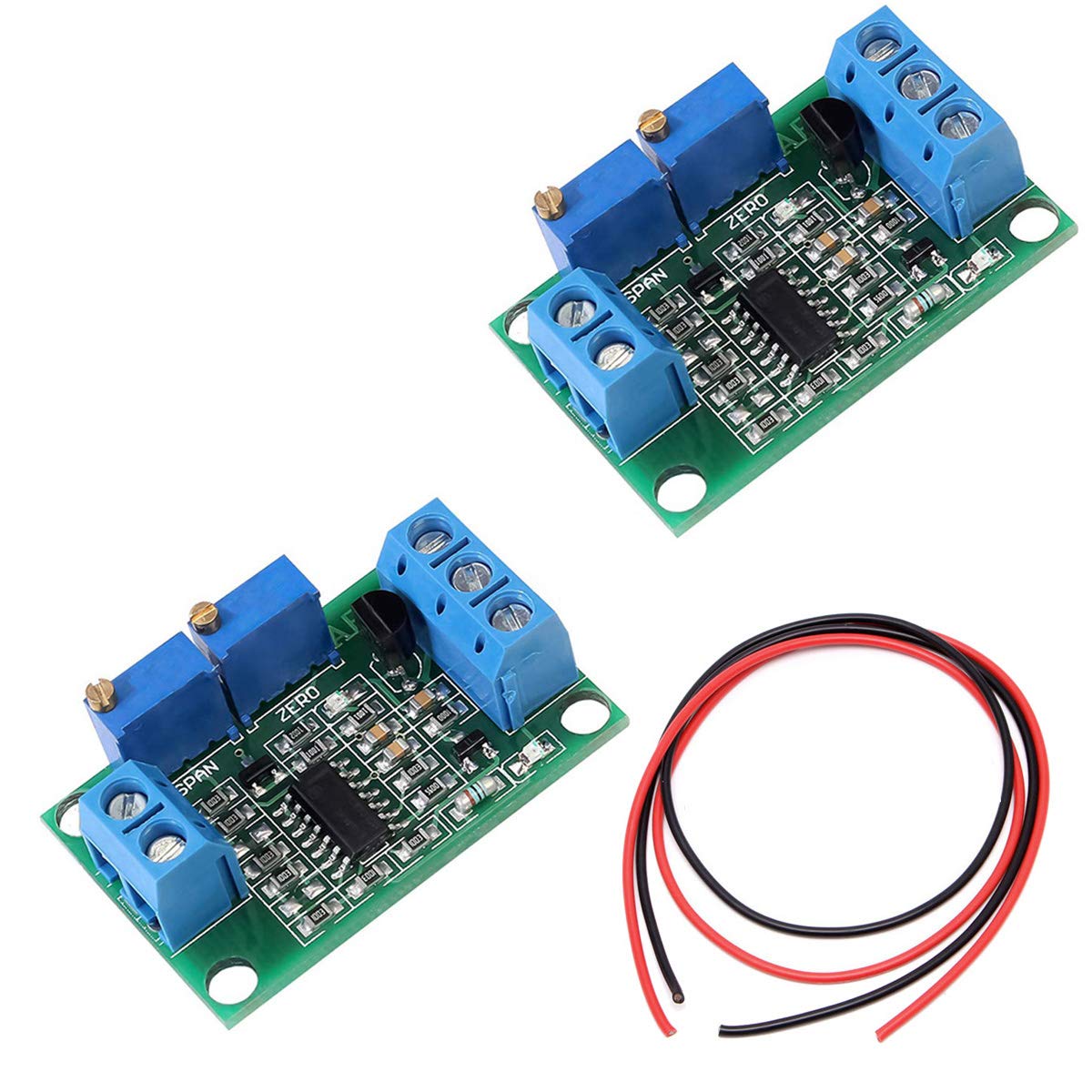Youmile 2Pcs Voltage to Current Converter Module 0-5V to 4-20mA Voltage to Current Transmitter Signal Module Non-Isolated Current Converter Board DC7-30V with Jumper Wire