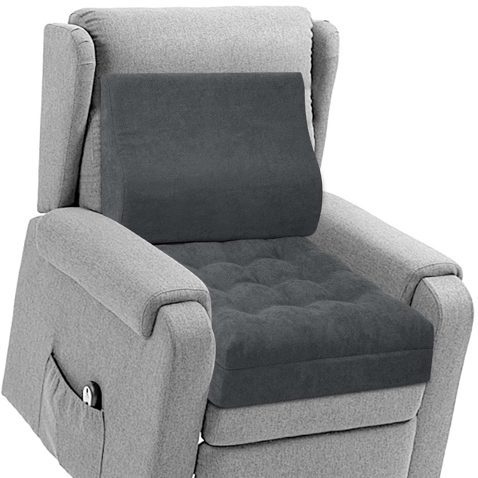 Photo 1 of TANYOO Recliner Cushion for Elderly with Lumbar Support Pillow - 20x20x5 Inch Extra Thick Recliner Seat Cushion for Seniors Relief Back Pain and Tailbone Pain from Long Sitting Non-Slip Bottom