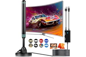LOEIUSAR TV Antenna-TV Antenna Indoor,TV Antenna for Smart TV Indoor,TV Antenna for Local Channels,Support 4K 1080p with Signal Booster Antenna TV Digital HD Indoor & Outdoor