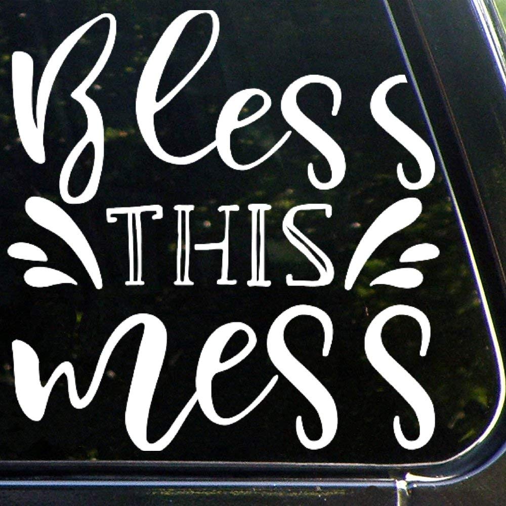 Bless This Mess Auto Sticker,Vinyl Car Decal,Decor for Window,Bumper,Laptop,Walls,Computer,thmbler,Mug,Cup,Phone,Truck,car Accessories lp4t25u4lcbk