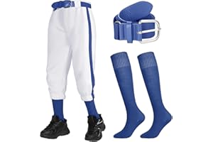 Cozypower 3 Pcs Baseball Combo Set Youth Boy and Girls Softball Pants with Socks and Belts
