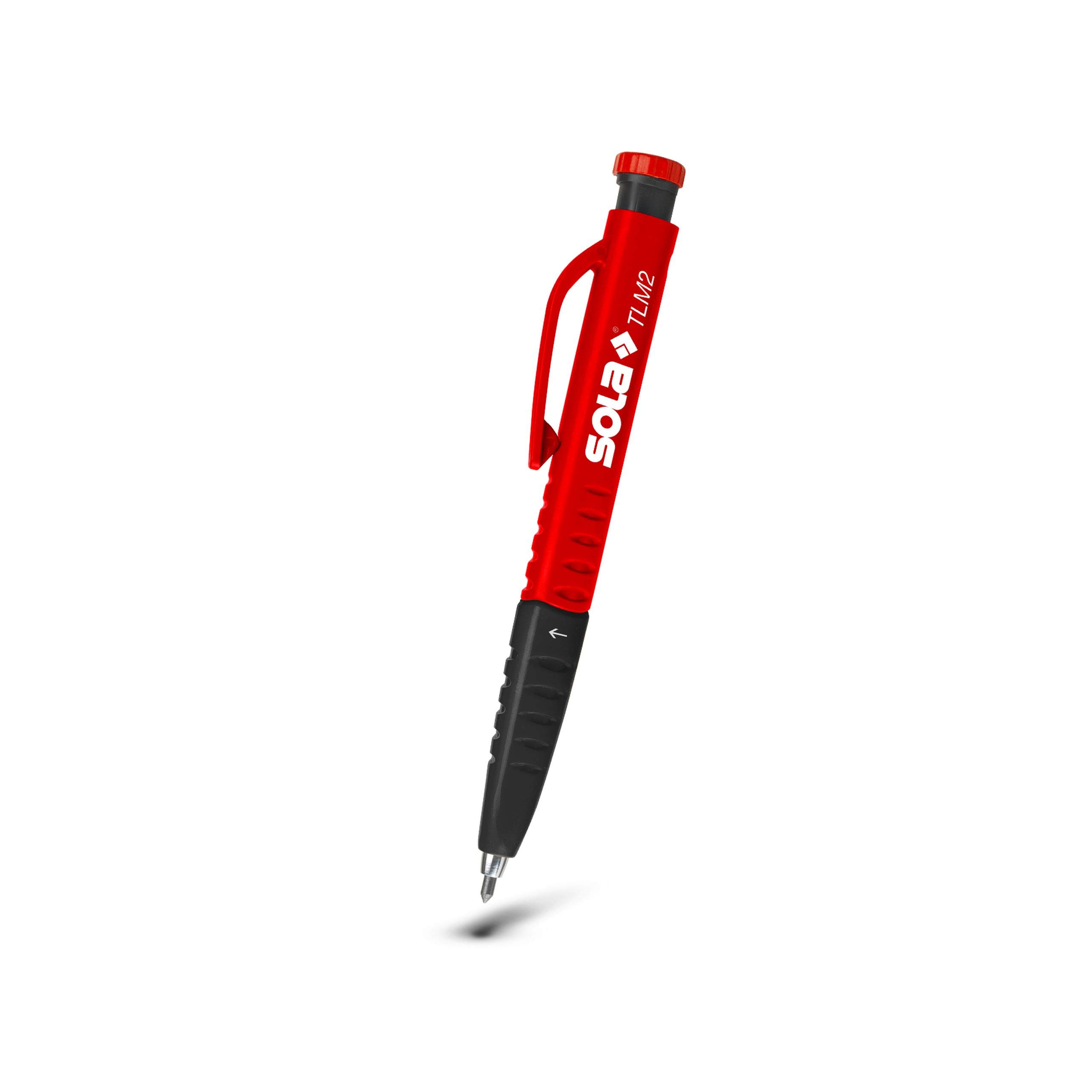 Sola TLM2 Deep Hole Marker Construction Pencil with Built-In Sharpener, Long-Tip Woodworking Pencil, Graphite Multi-Purpose Marker