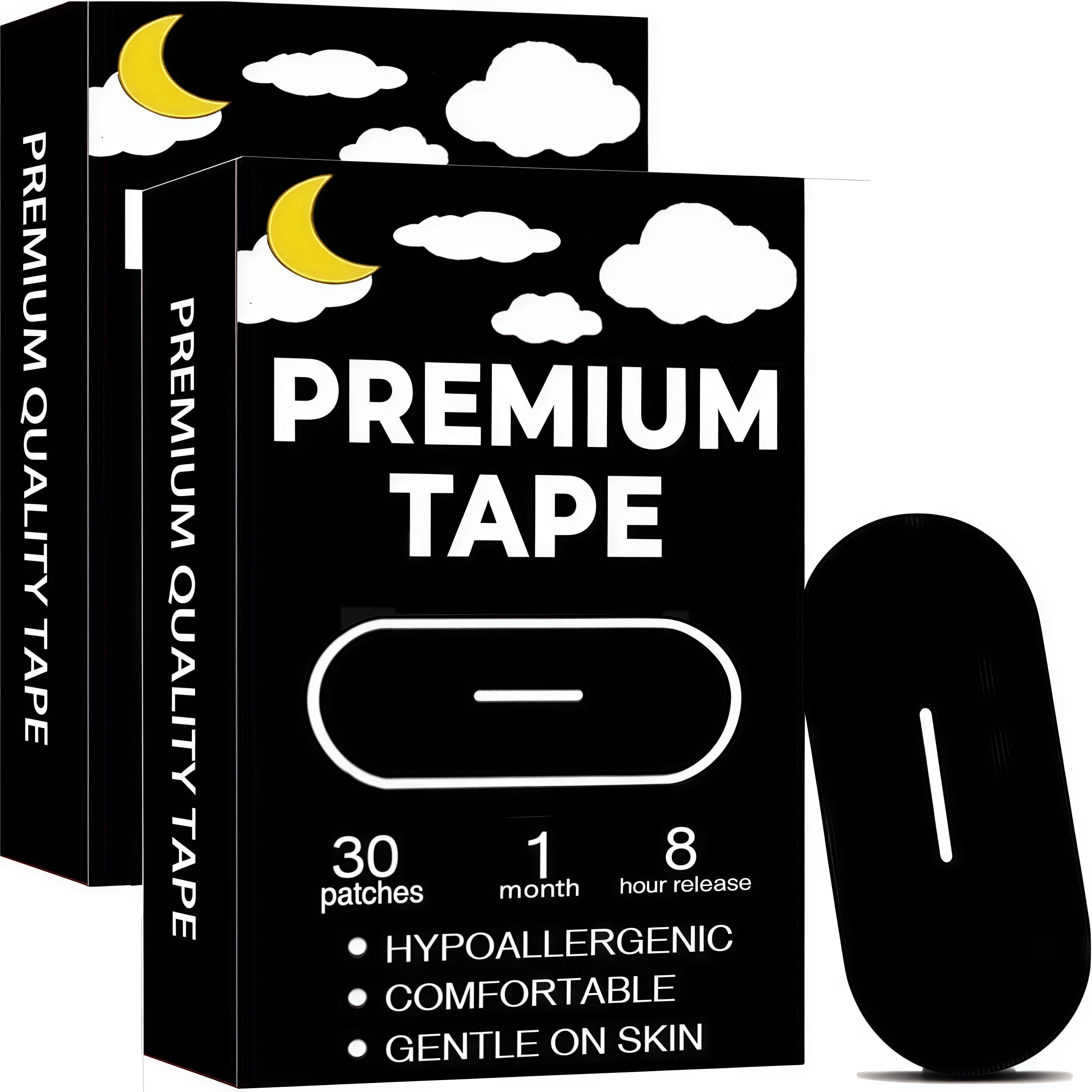 Photo 1 of Black Premium Tape (60 Pack) - Pain Free Removal, Hypoallergenic, Latex Free & Gentle On Skin - Skin Friendly Adhesive Cotton Tape