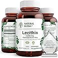 Natural Nutra Soy Lecithin 1200 mg Dietary Supplement - Brain Function, Liver Health, Memory Boosting Supplement - Gluten-Free, BPA-Free, 100 Softgels in Recyclable Glass Bottles