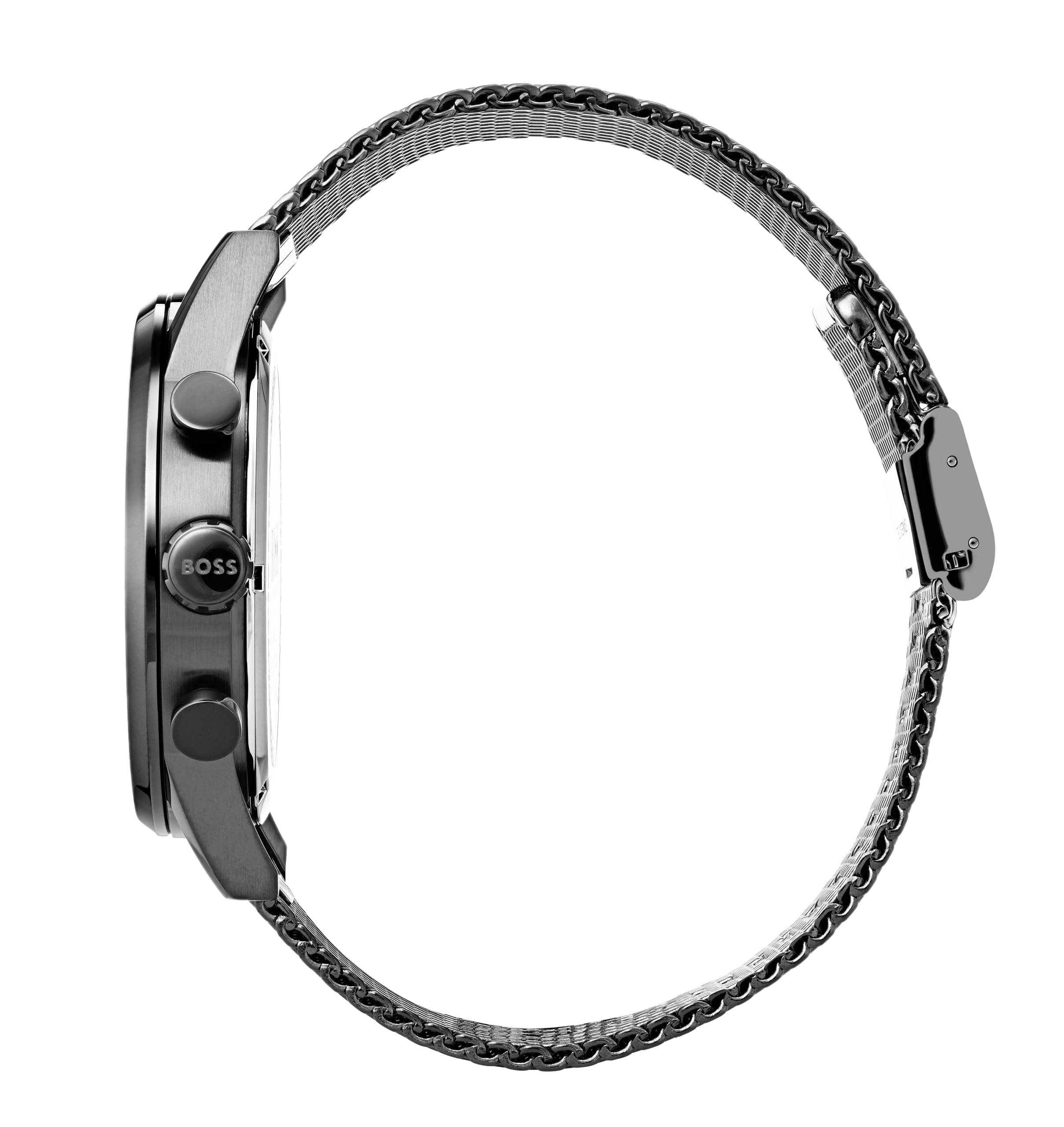 BOSS Boss Chronograph Quartz Watch for Men Collection Navigator with Stainless Steel Mesh Link Bracelet or Leather Strap