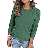 Arach&Cloz Women's Soft Knit Sweater Fall Dressy Casual Pullover Tops
