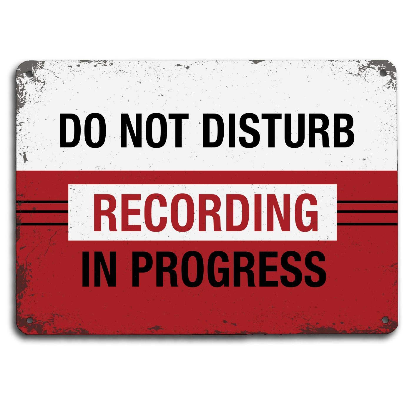 Recording in Progress, Do not Disturb, studio, radio, music, door, room, A4 metal studio door sign