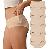 SHARICCA Womens Seamless Underwear No Show Hipster Panties Invisible Lightweight Nuage Bikinis Briefs Microfiber Pack