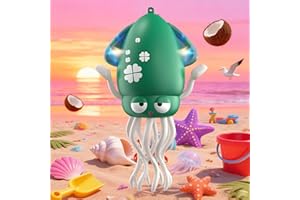 Interactive Octopus Toy,Dancing Octopus with LED Lighting,Music,Intelligent Obstacle Avoidance and Fishing Rod, Baby Toy for 