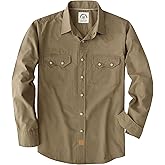 Dubinik® Pearl Snap Shirts for Men Long Sleeve Lightweight Casual Western Plaid Cowboy Cotton Vintage Work Shirt