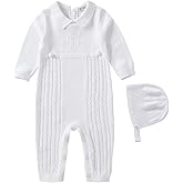 Booulfi Baby Boy's Christening Baptism Outfits Suit with Hat,Cross Detail
