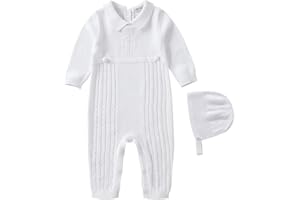 Booulfi Baby Boy's Christening Baptism Outfits Suit with Hat，Cross Detail