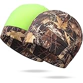 Ramede 1 Pcs Camouflage Hunting Reversible Hat Windproof Beanie Hat Fluorescent Green Fleece Cap Warm Winter Cap for Fishing Hunting Camping Outdoor Men Women
